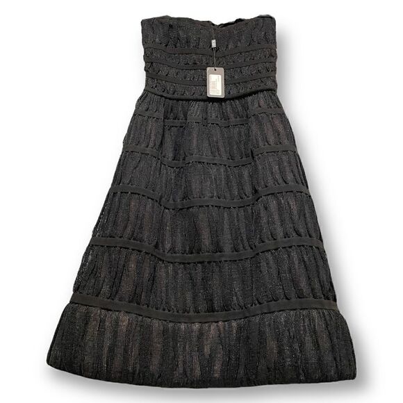 ALAÏA PARIS Black Knit Overlay Dress  |Size:Small| - Picture 5 of 14